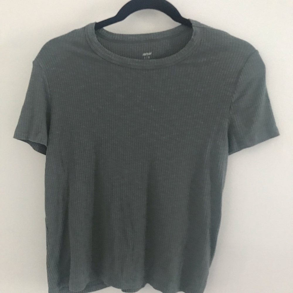 Two crop aerie ribbed t-shirts